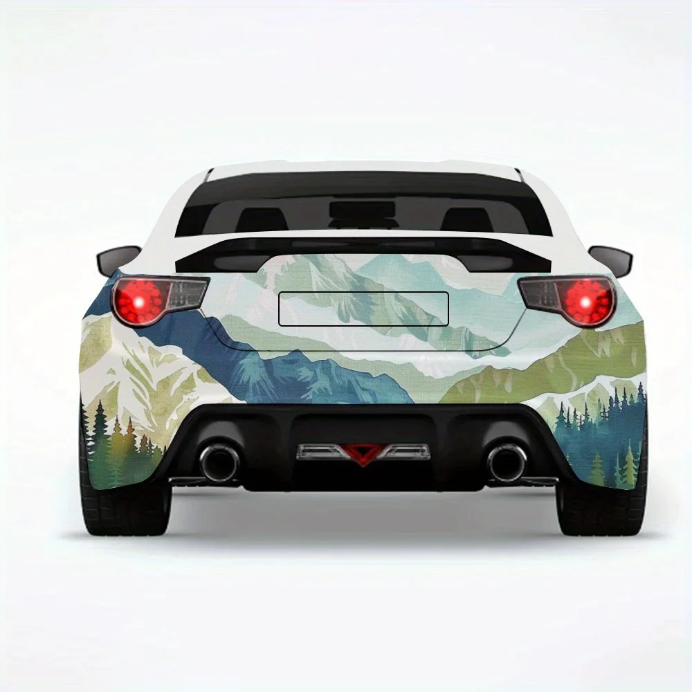 

Colorful Mountain Landscape Car StickerVinyl Decal for Car Rear, Waterproof Self-Adhesive Vinyl Stickers for Vehicle Tail & Bump