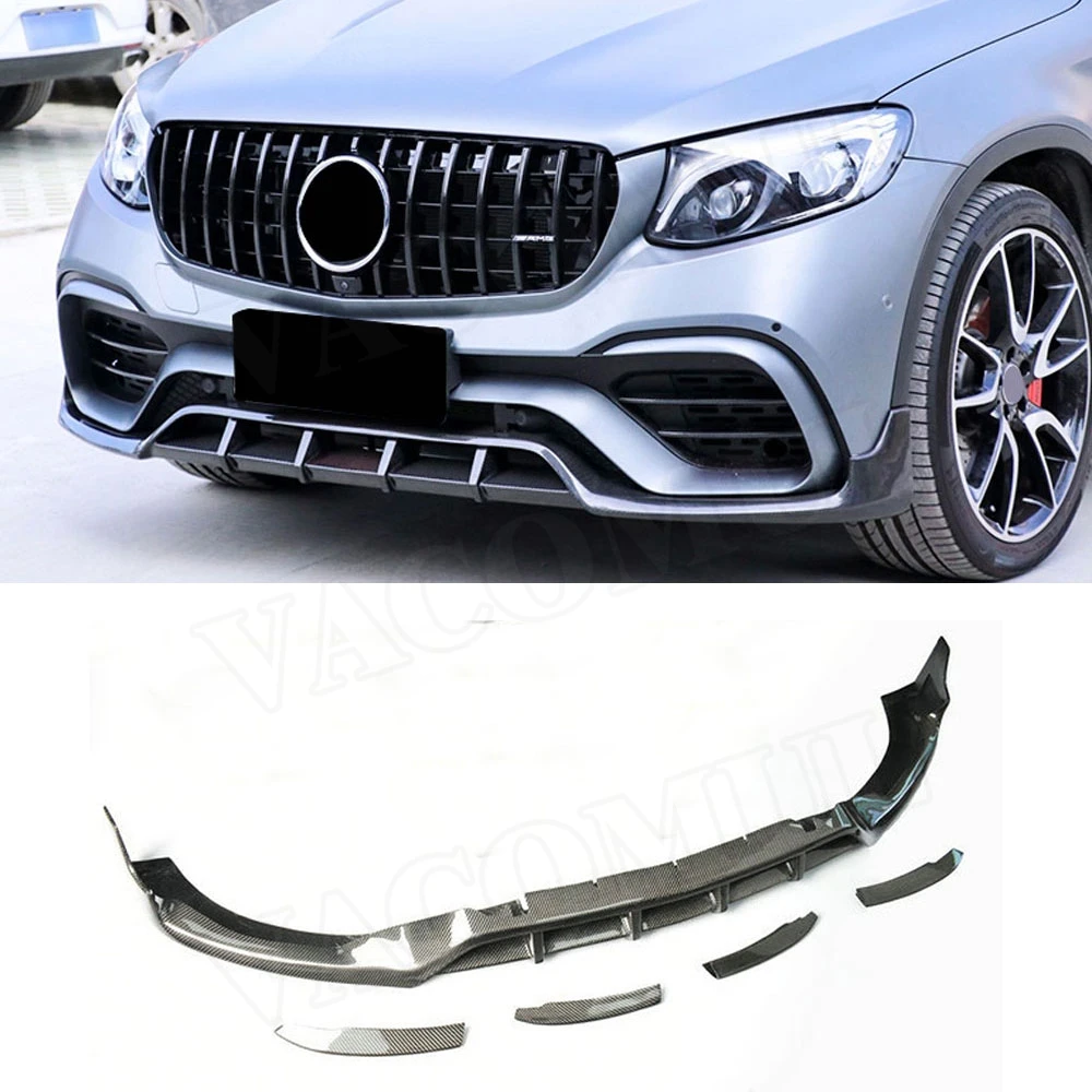 

Carbon Fiber Front Lip Spoiler Canard Splitters for Benz GLC Class Coupe W253 2016 - 2019 not for original GLC63 Bumper