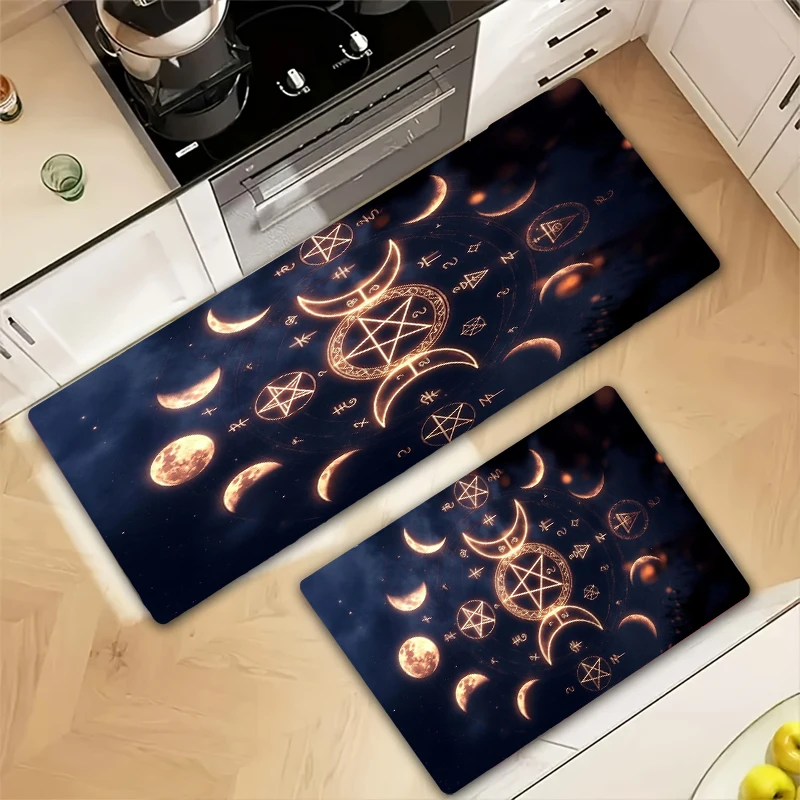 Witch Sun Moon Pentagram Carpet Altar for Living Room Gothic Decor Sofa Table Area Rugs Bathroom Doormat Anti-slip Floor Mats