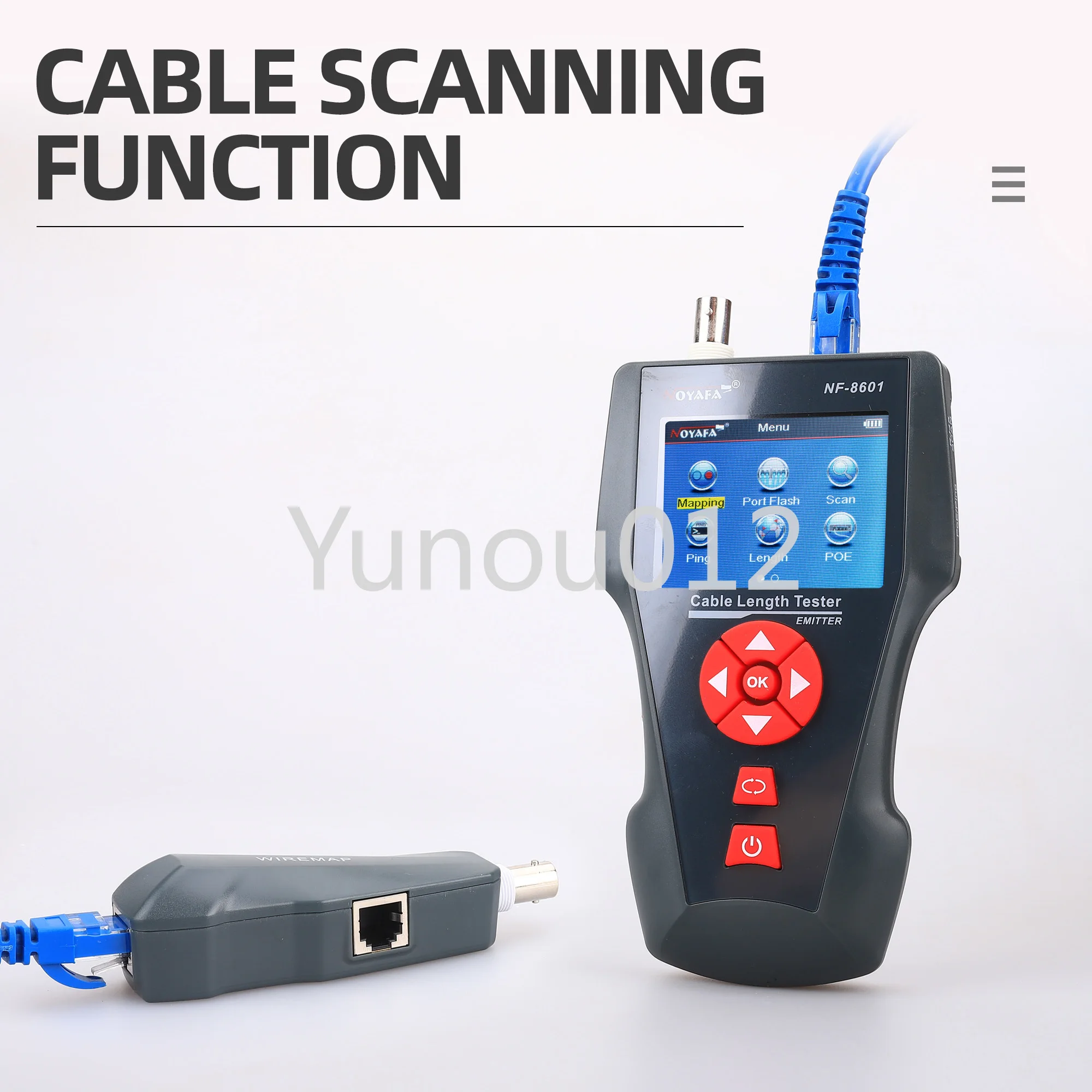 Testeur de câble réseau multifonction RJ45 RJ11 BNC POE PING Test de diaphonie Traqueur de câble réseau NF-8601W