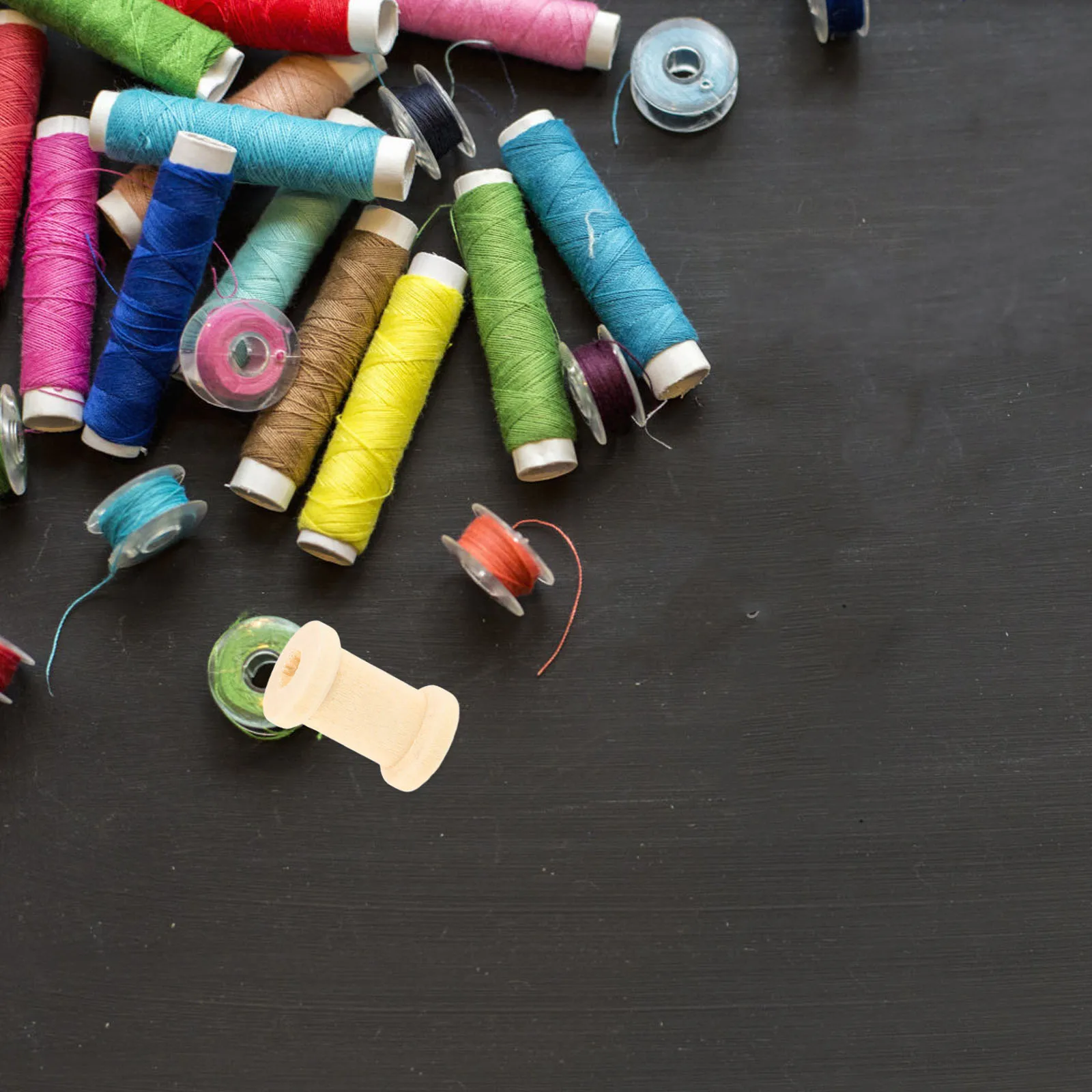 100 bobines en bois pour fil à coudre, support pour broderie, matelassage, fil à tisser, bobines pratiques, organisateur de fil, rangement de bobines