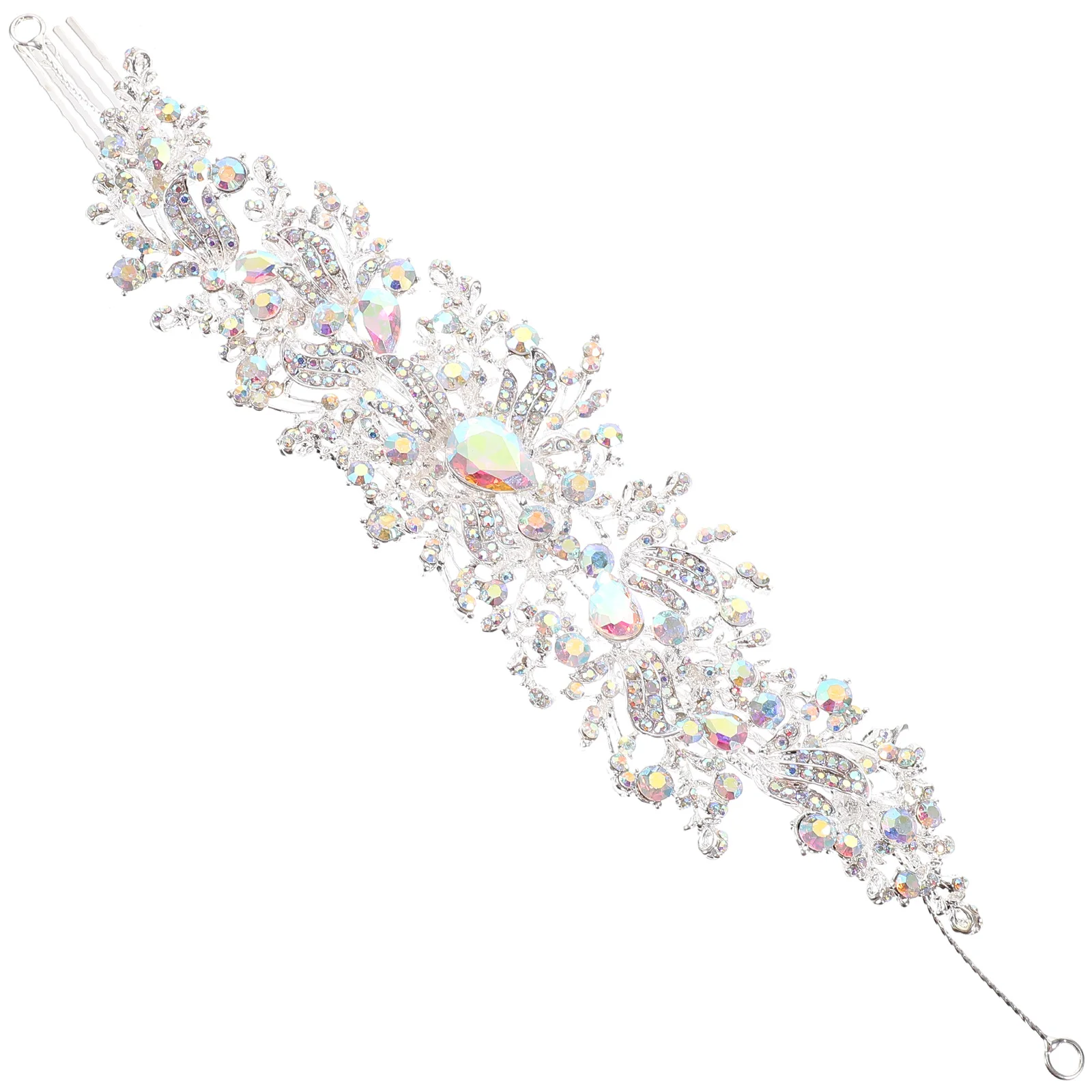 

Golden Rhinestone Hair Comb Bride Bridal Accessories Women Zinc Alloy Wedding Prom Decorative Pins Lightweight Durable Perfect