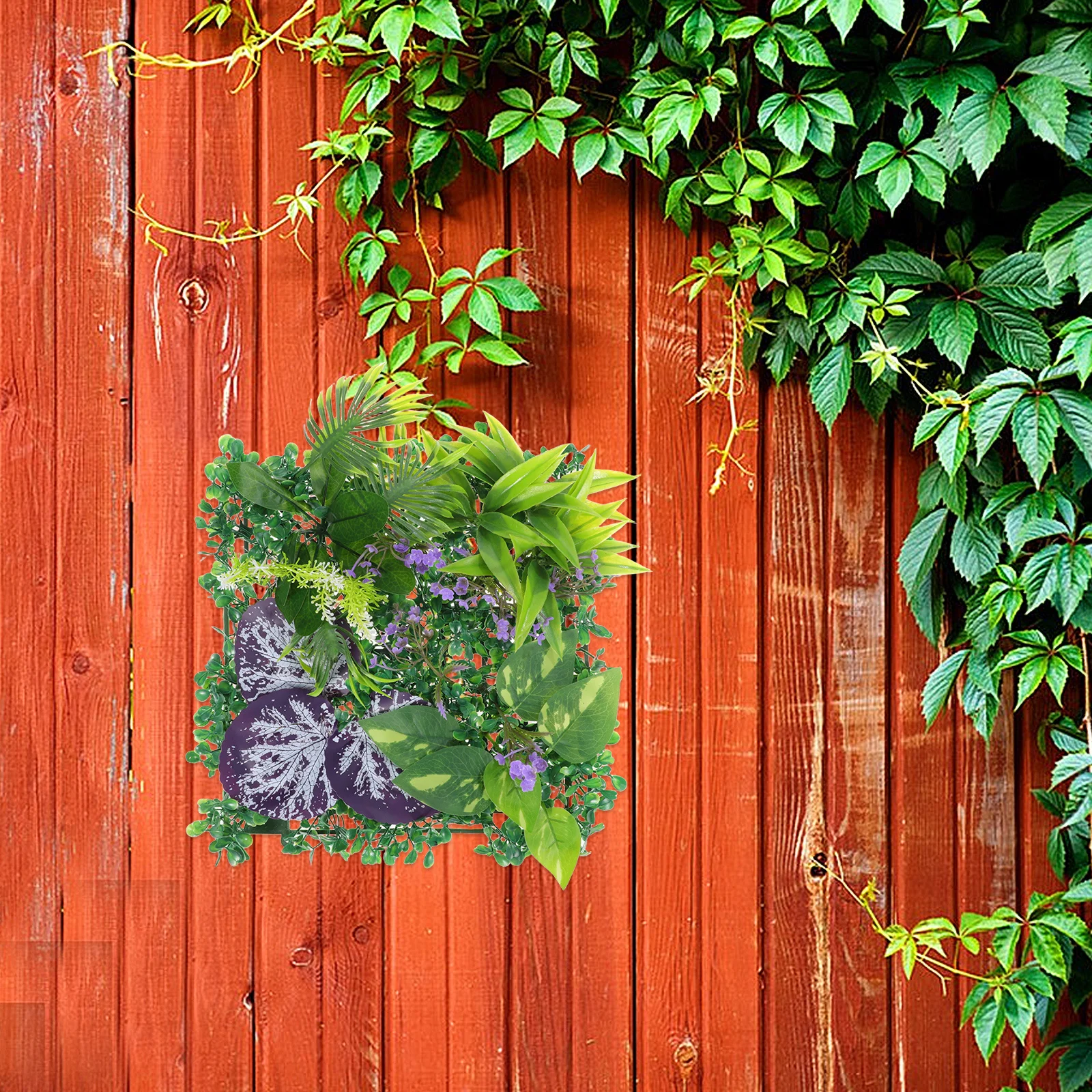 

Artificial Grass Wall Backdrop Panels Green Realistic Interlocking Wall Cover for Indoor Outdoor Wedding Photo Background Patio