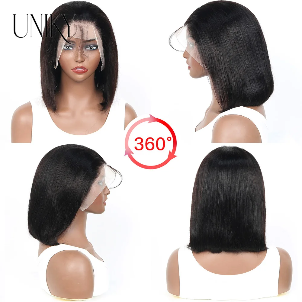 Short Straight Bob Wig Human Hair 13x4 Lace Front Wigs Human Hair For Women Brazilian Virgin Human Hair Pre Plucked With Pixie