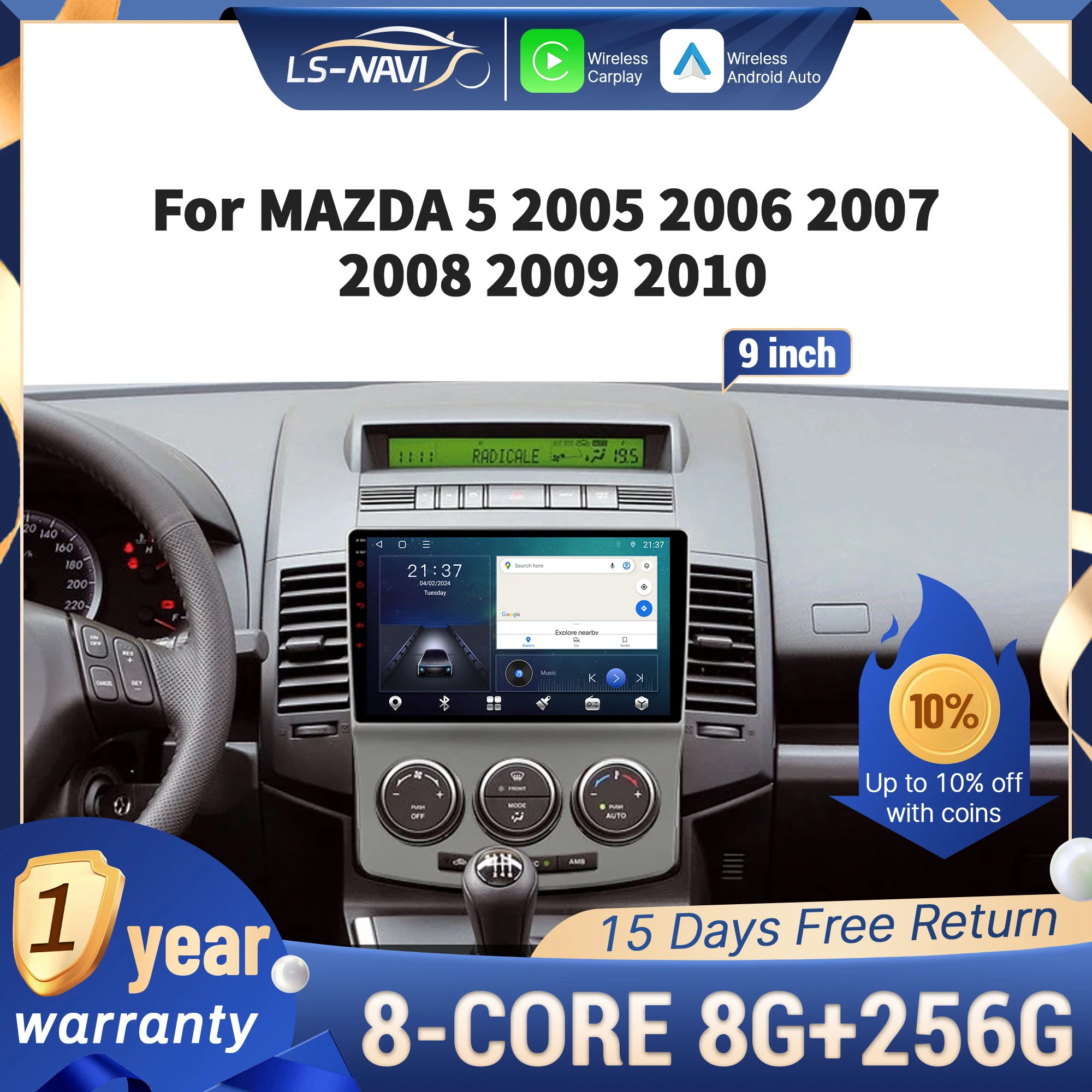For Mazda 5 Carplay… - image