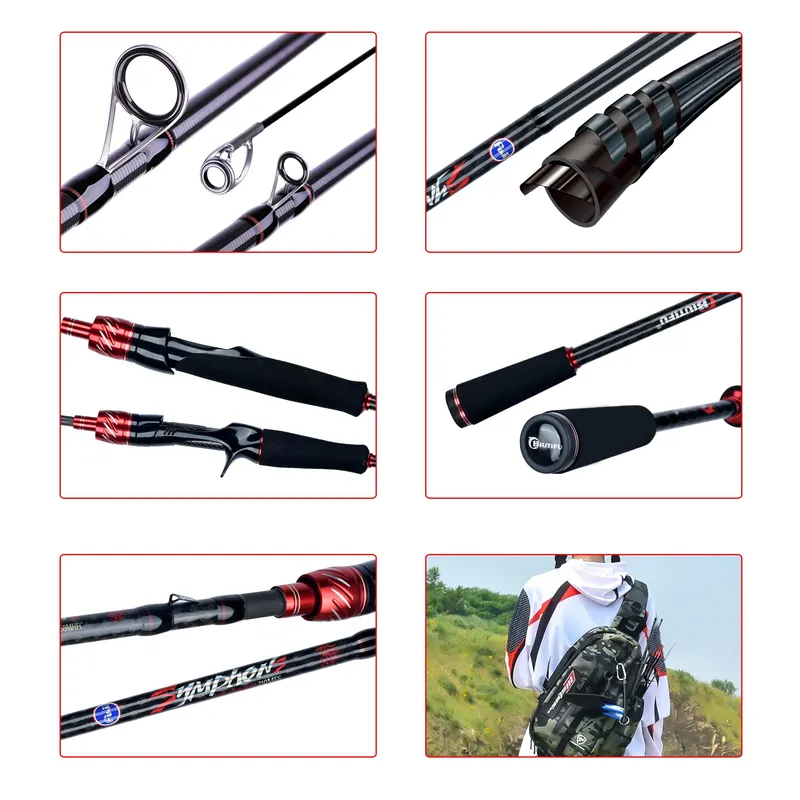 Vara de Pesca Biutifu Phishger Spinning Casting 1.8m a 3.0m Carbono — foto 6