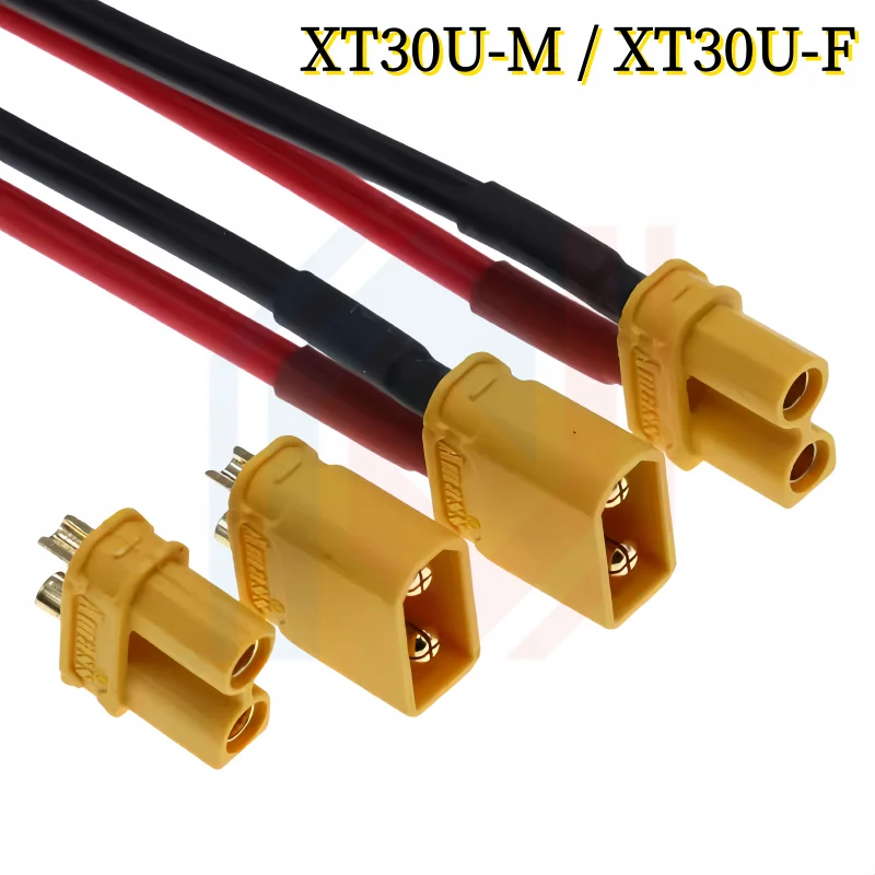 XT30U Male-Female Cable XT30U-M/XT30U-F Wire-Connected High-Impedance Plug, Lithium Battery-Driven Drone Extension Cable