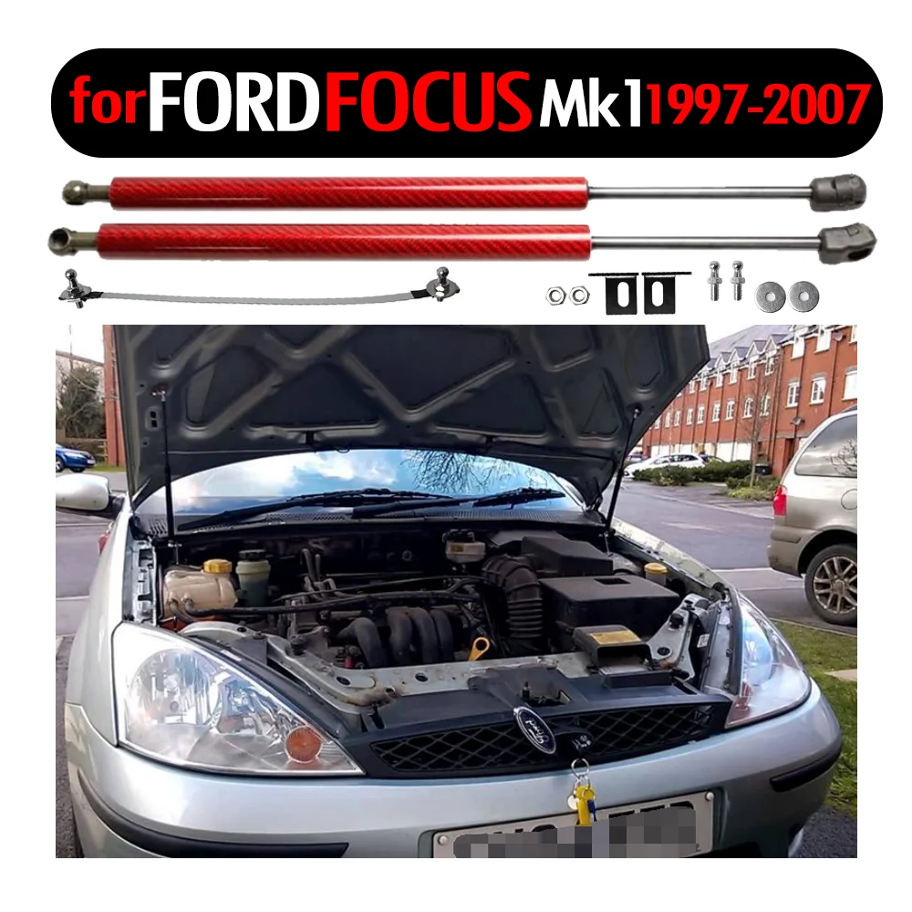 

for Ford Focus MK1 1997-2007 Front Hood Bonnet Modify Gas Struts Shock Carbon Fiber Spring Damper Lift Supports Absorber