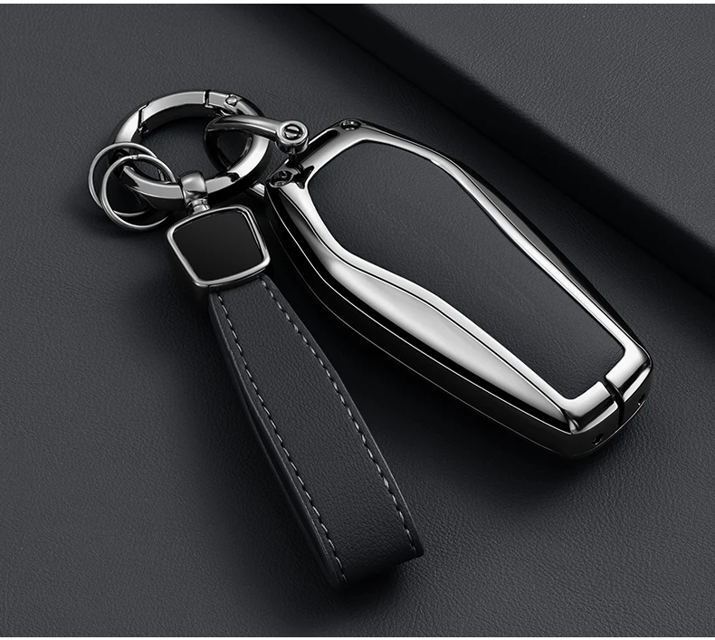 Auto Zink-legierung Leder Schlüssel Fall Abdeckung Für BYD Song Plus Atto Han EV Tang DM Qin Dichtung Delphin Schlüssel Tasche Tasche Brieftasche Organizer – Detail 3