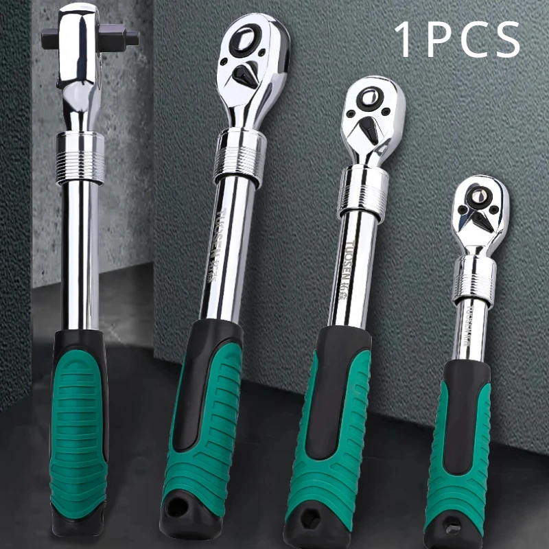 

Telescopic socket ratchet wrench for automotive repair adjustable head ratchet set 72 tooth quick release wrench manual tool