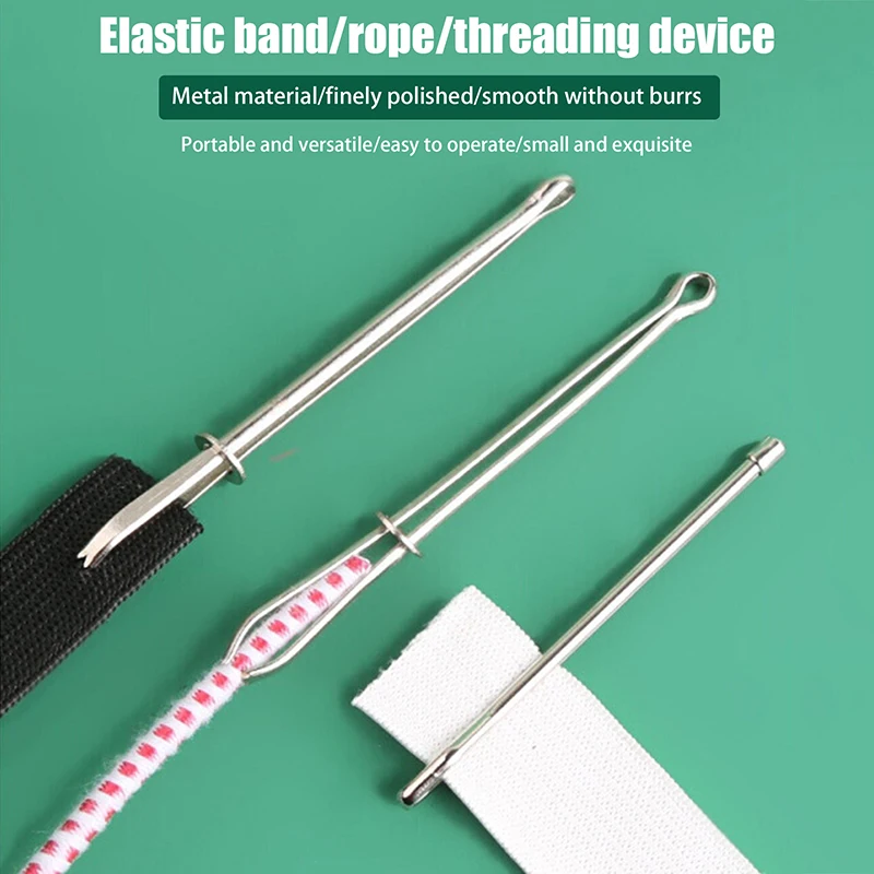 Upgraded DIY Rope Threader Clip, 2025 Metal Drawstring Threader Tool Set With Latch, Drawstrings Replacement With Easy Threaders