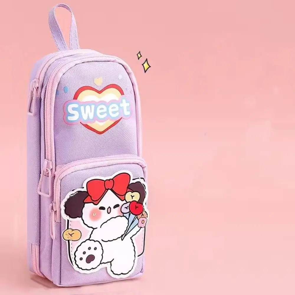 Pen Organizer Large Capacity Storage Stationery Box Cartoon Multi-layer Pencil Case Stainproof Creative Storage Bag Children