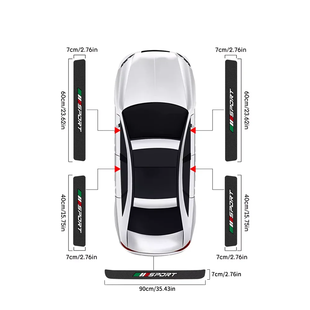 Carbon Fiber Sport Auto Tür Sill Schwelle Aufkleber Auto Stamm Stoßstange Streifen Für Lancia Delta Musa Phedra Thesis Voyager Ypsilon – Detail 4