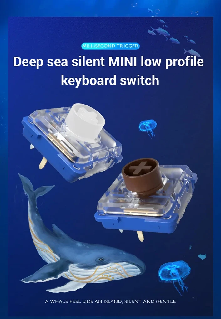 Kailh Deep Sea Silent Mini Hitbox Switch 1353 Islet Low Profile Linear Switches für RGB DIY Gaming 60 mechanische Tastatur Laptop – Detail 1