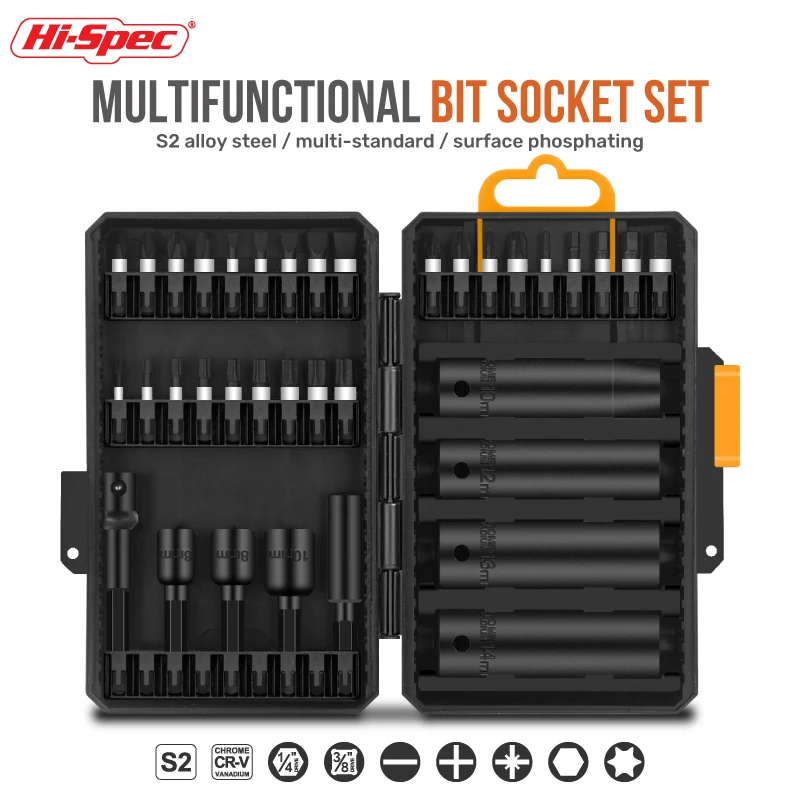 

Hi-Spec Screwdriver Bit Set: Impact-Ready Phillips, Slotted & Torx Bits for Precision Screwing