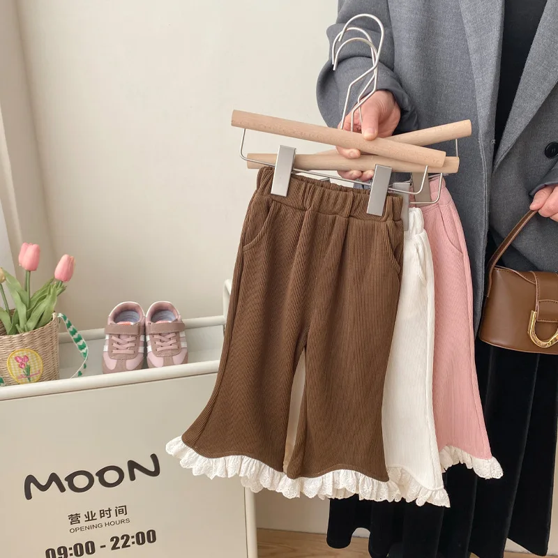 

Girls Leggings Pant Spring and Autumn Style Children Western Style Pants Girls Fashion Flared Pants Baby Girl All-match Pant