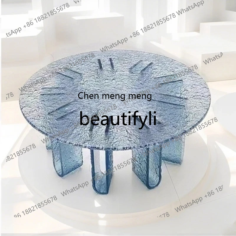 X Transparent Water Ripple Coffee Table Light Luxury Minimalist Acrylic Coffee Table Art Tea Table