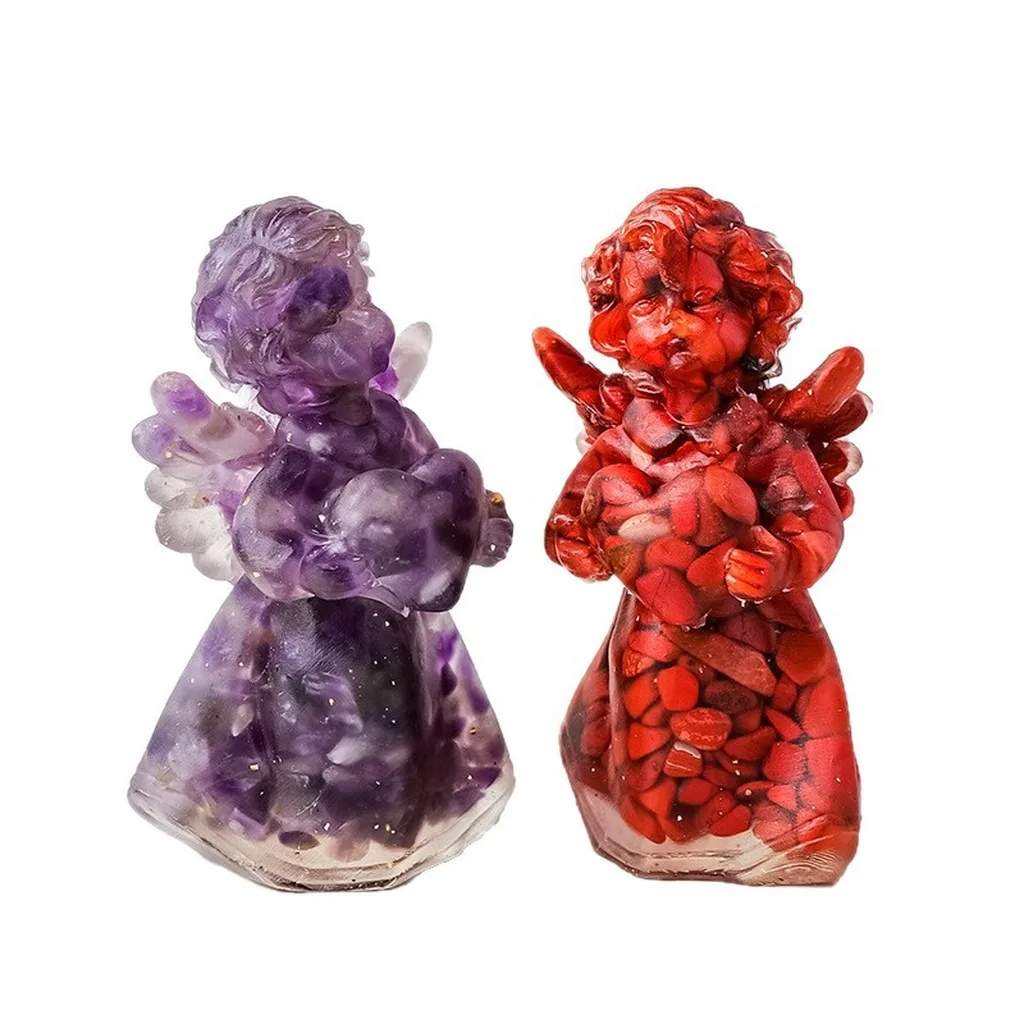 Resin Angel Figurine Delicate Decorative Sculpture Angel Figurine Modern Minimalist Home Decor Sculpture For Office Valentine'S