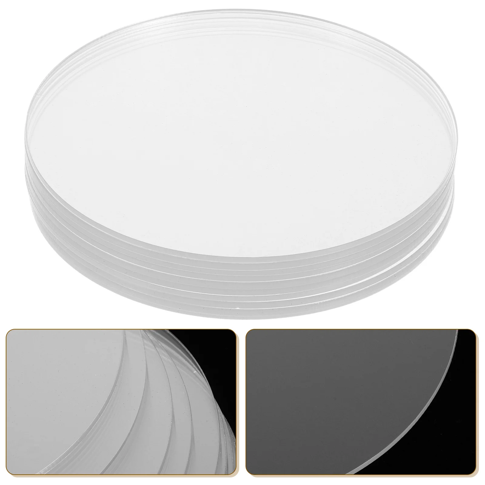 

10Pcs Transparent Acrylic Circles Round Plastic Sheets Cuttable Craft Blanks for DIY Ornaments Displays Coasters