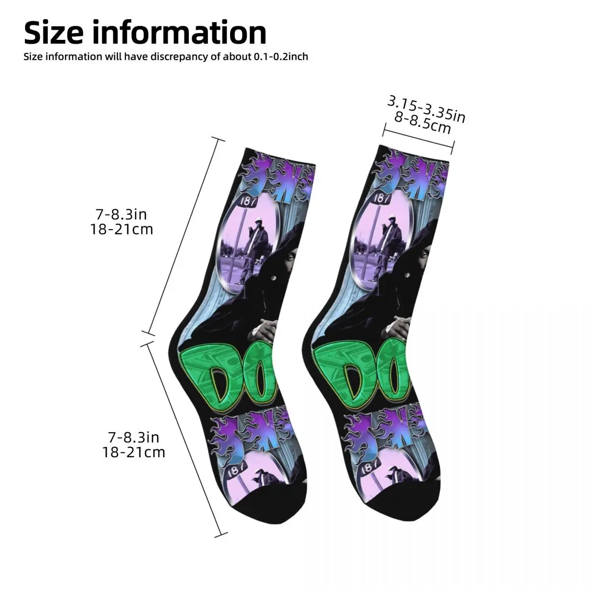 Snoop Doggy Style Skateboard Chaussettes sulfpour Hommes et Femmes, Polyester, Respirant, Décontracté, Tour, 2024