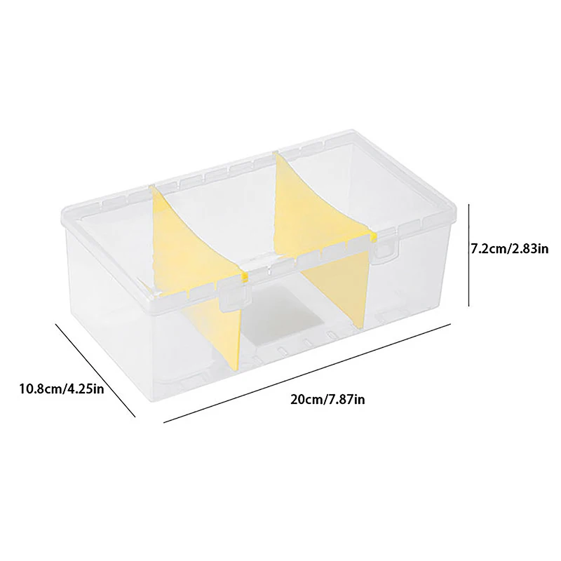 Caixa plástica transparente com divisor ajustável, caixa organizadora para o armazenamento de cartões e cartões de jogo, 1pc