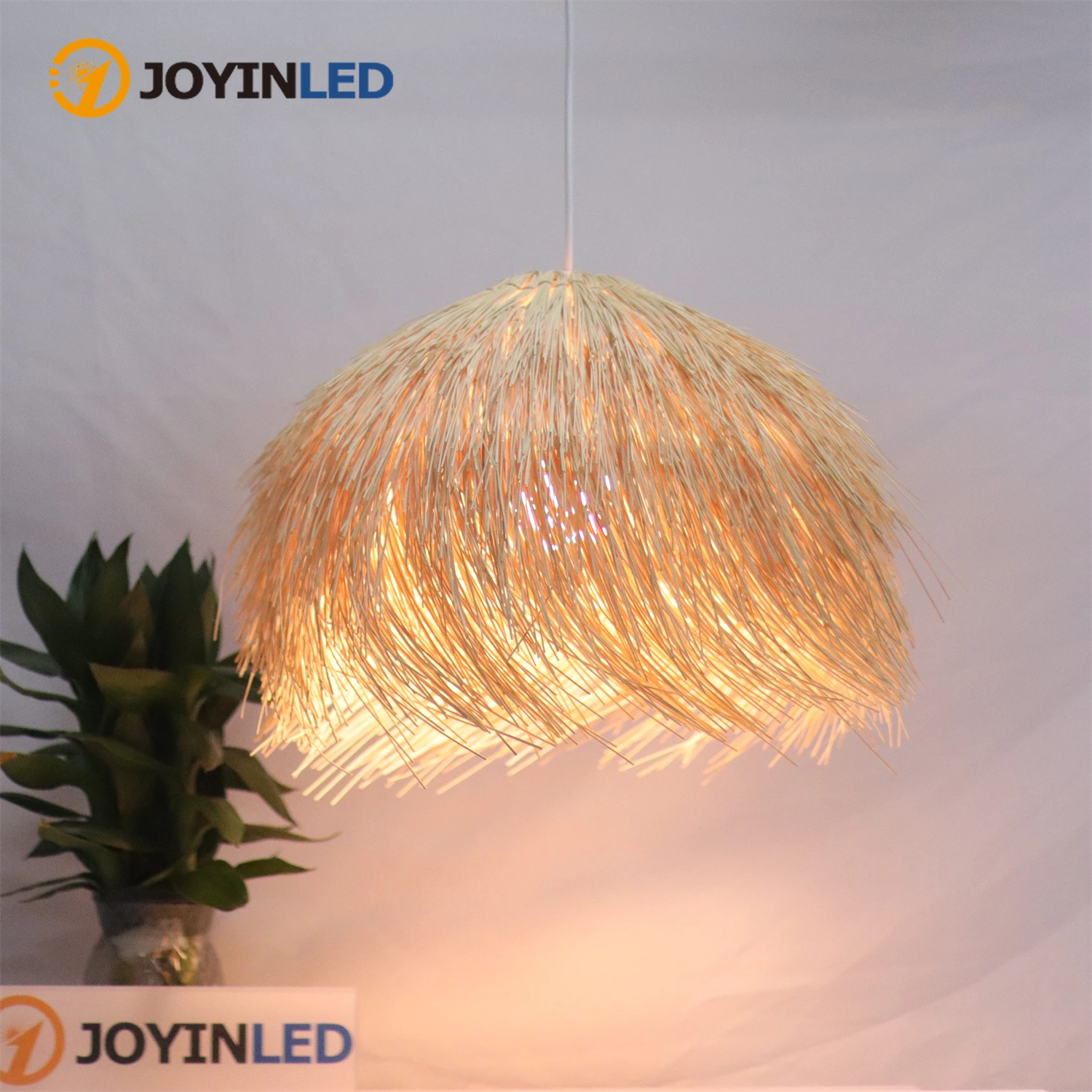 

50CM Hand Woven Rattan Led Chandelier Japanese Wabi Sabi Restaurant Hanging Lamp Home Room Decor Retro Pendant Lights Fixture