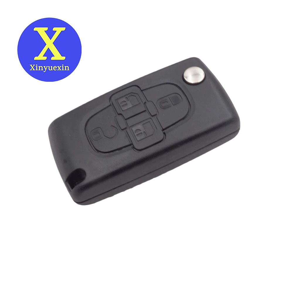 

Xinyuexin Remote Key Fob Case Shell Fob for Peugeot 1007 Citroen C8 Uncut VA2 Hu82 Blade CE0523 Replace 4 Buttons 2 Pcs/lot