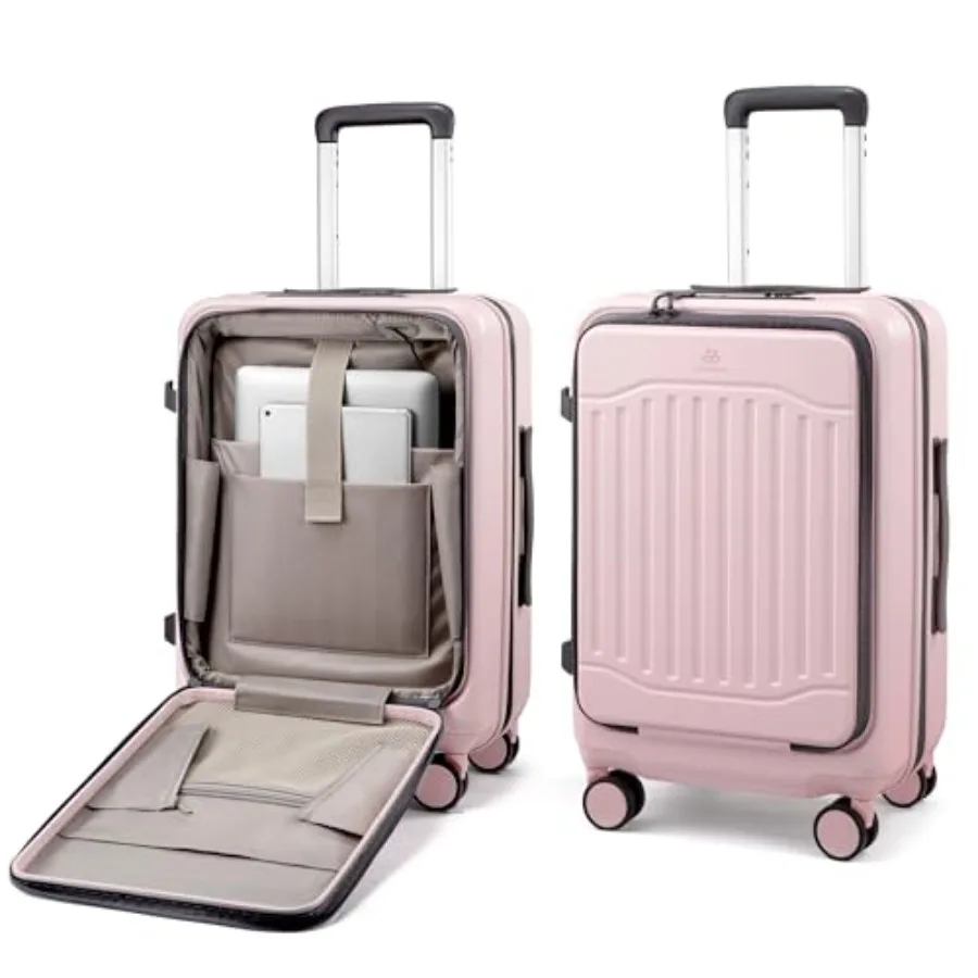 

LOVEVOOK Carry On Luggage 22x14x9 Airline Approved Expandable Hard Shell Suitcase with Spinner Wheels USB Charging Port Front P