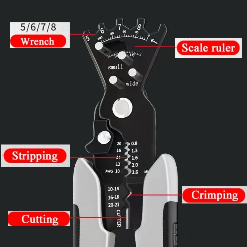 Multifunctional Special Wire Stripping Pliers for Electrician Cutting Wire Stripping Skin Pressing Wire Winding Scissors