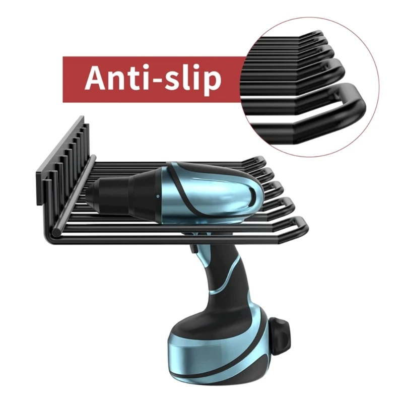 Power Tool Wall Mount Drill Charging Station for Handheld & Power Tool, Space Saving Drill Metal Tool Shelf