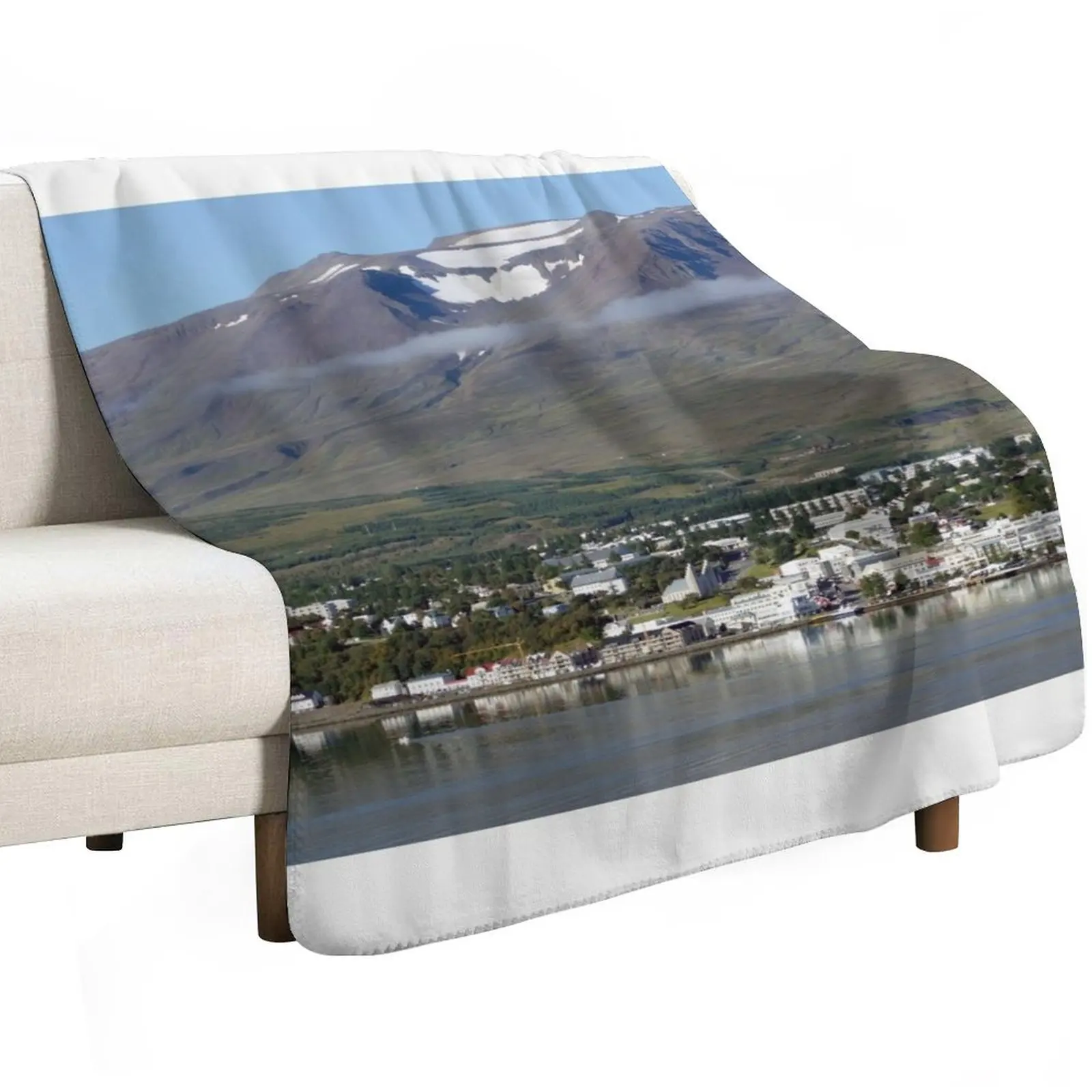 Akureyri, Iceland, Panorama Throw Blanket Loose Shaggy Nap For Sofa Thin Thermals For Travel Hair Blankets