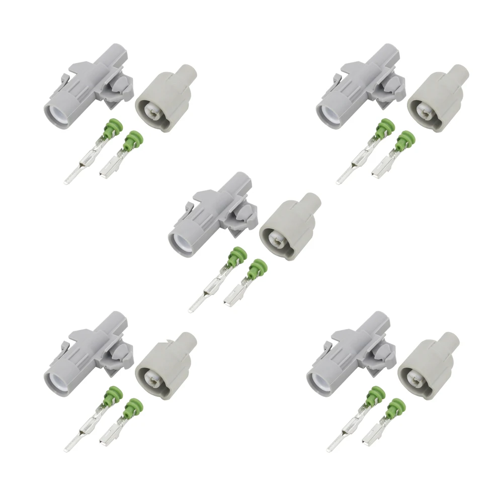 5 Sets Domestic Sheathed Car Harness Connector Plug 1P Hole Car Waterproof Connector 7282-1113-40/7283-1113-40