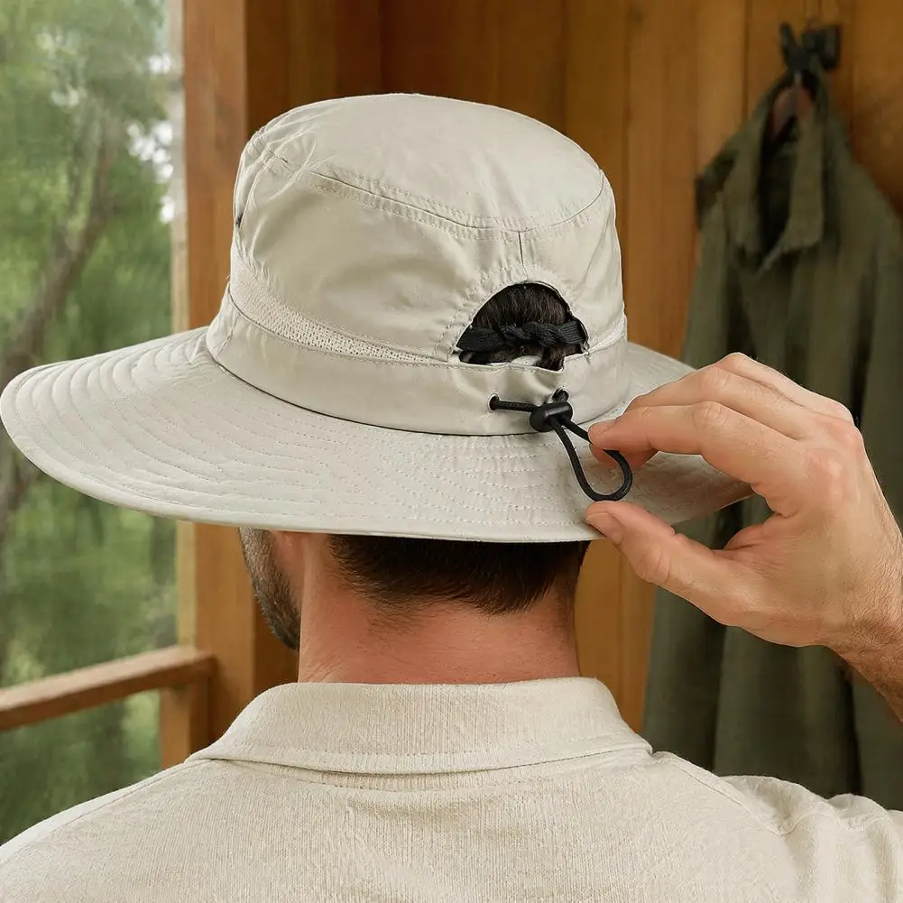 Quick Dry Outdoor Hat Wide Brim Fishing Cap Men’s Sun Hats with Uv Protection Wide Brim Bucket Hat Breathable for Outdoor