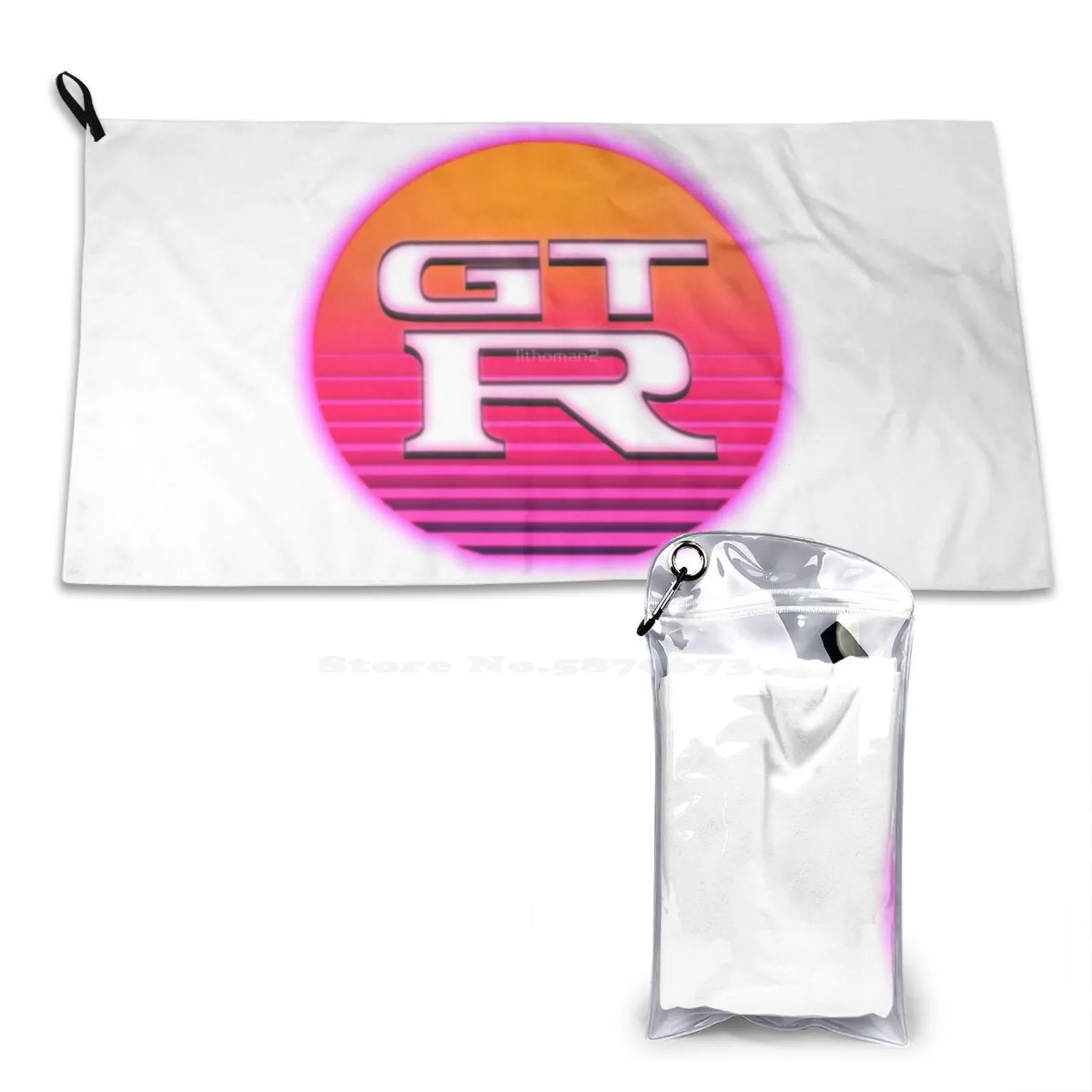 Gtr Outrun Emblem Soft Comfortable Bath Towel Outdoor Synthwave Chaser Rx8 Jdm Rx7 Skyline Glow Retro Cars Soarer Miata Mr2