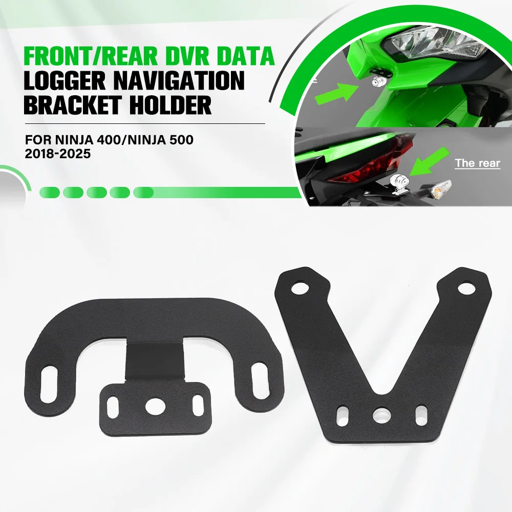 

For Kawasaki Ninja 400/Ninja 500 2018-2023 2024 2025 Front And Rear DVR Data Logger Navigation Bracket Holder Navigation Bracket