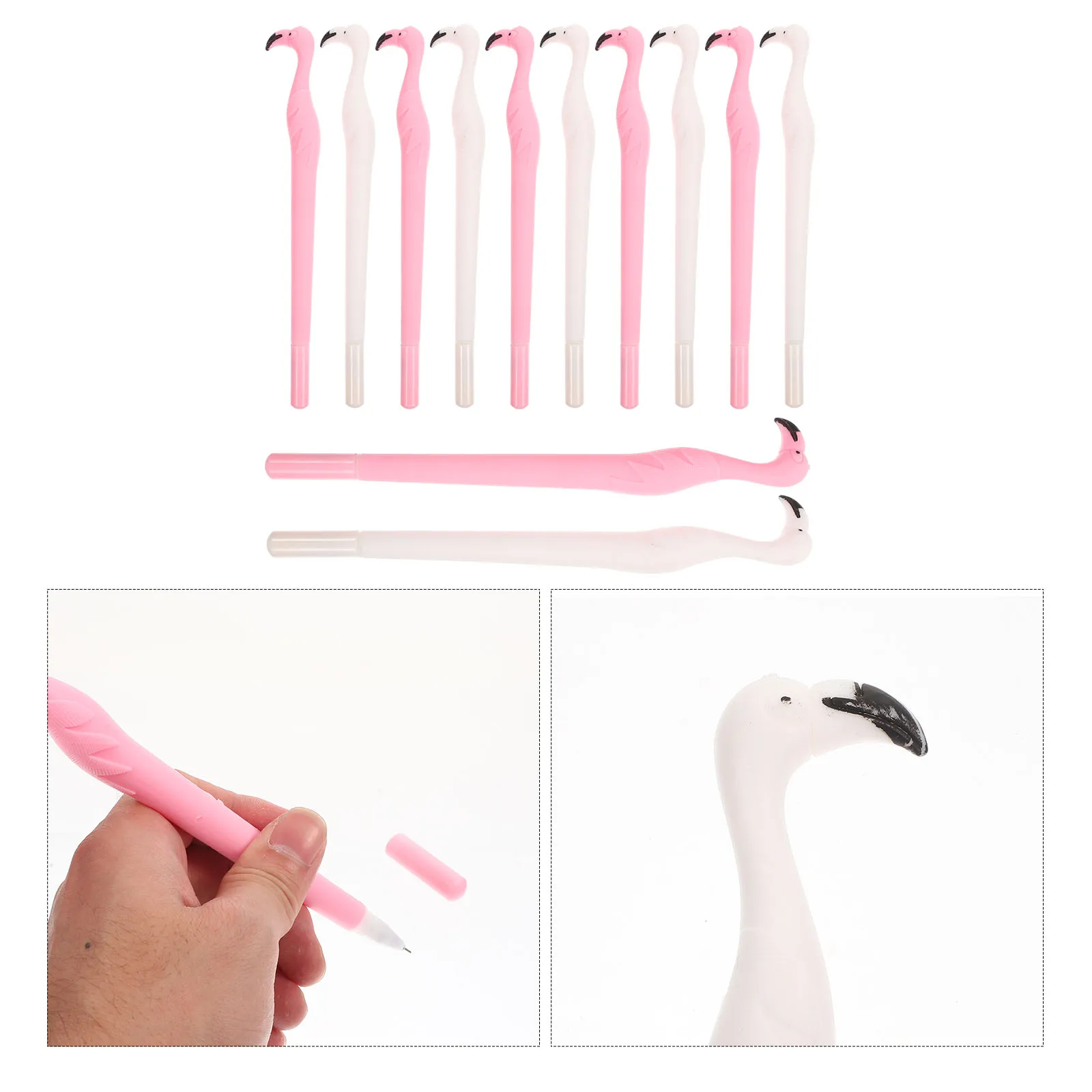 

12 Pcs Flamingo Pen Gifts Sign Writing Bulk Cute Cartoon Pressing Ballpoint Plastic Student Pens
