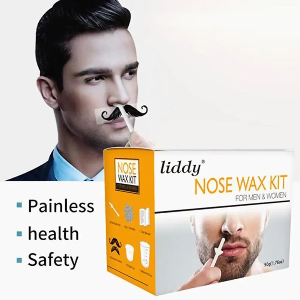 Ontharing Neus Wax Kit Neus Haar Wax Verwijderen Cosmetische Tool Neus Trimmer Mannen Neus Haar Remover Waxen Neuswas 50g