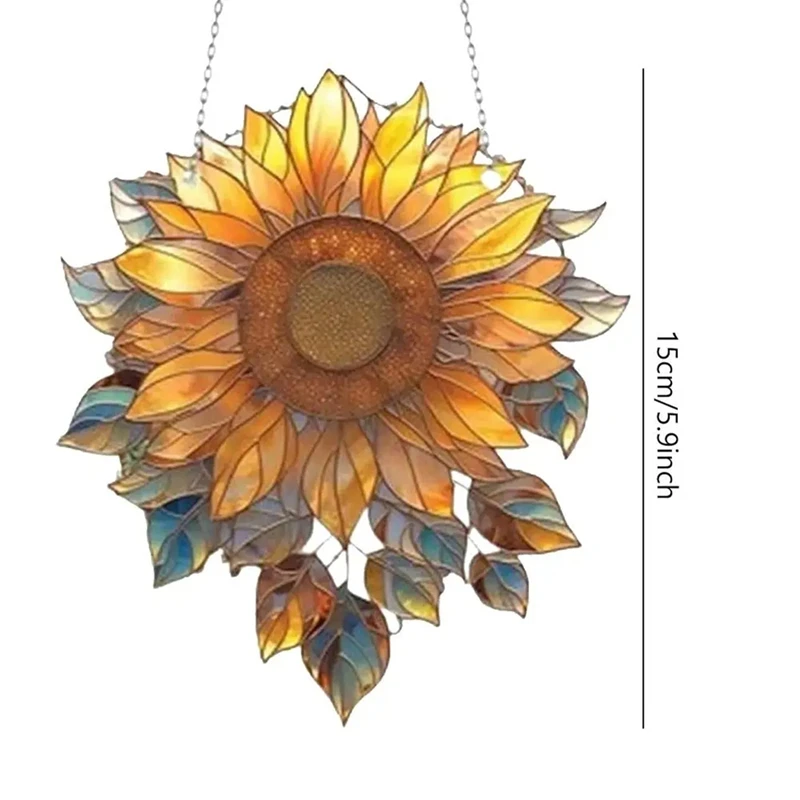 Girasole acrilico appeso a parete decorazione di piante di girasole porta finestra appesa decorazione decorativa della camera da letto decorazione della stanza