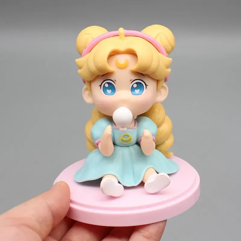 Q-Version Gk Sailor Moon 4pcs Hare Cute Pvc Handmade Model Anime Toys Dolls Surrounding Desktop Decoration Children Kawaii Gifts