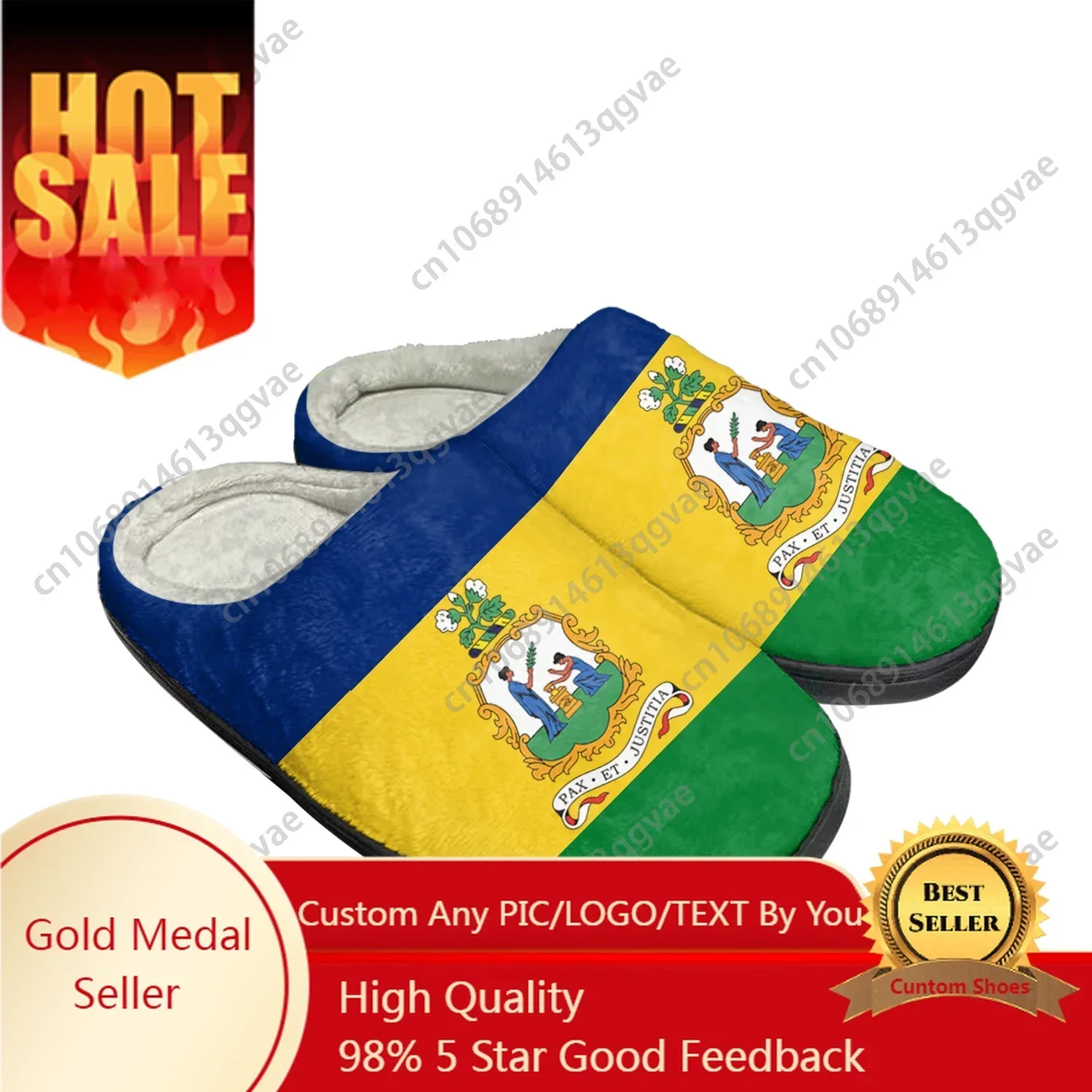 Saint Vincent and the Grenadines Flag Home Cotton Custom Slippers Mens Womens Sandals Bedroom Keep Warm Shoes Thermal Slipper
