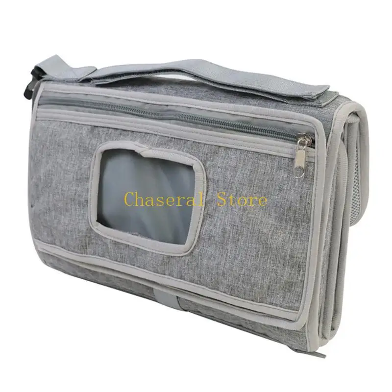 E7CE Newborn Changing Pad Waterproof Foldable Design Memory Foam Pillow Storage Pockets