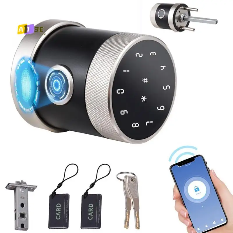 

A13E-5-In-1 TUYA Smart Door Lock Fingerprint Door Lock With Keypad+Bluetooth+IC Card For Home Apartment Hotel Office