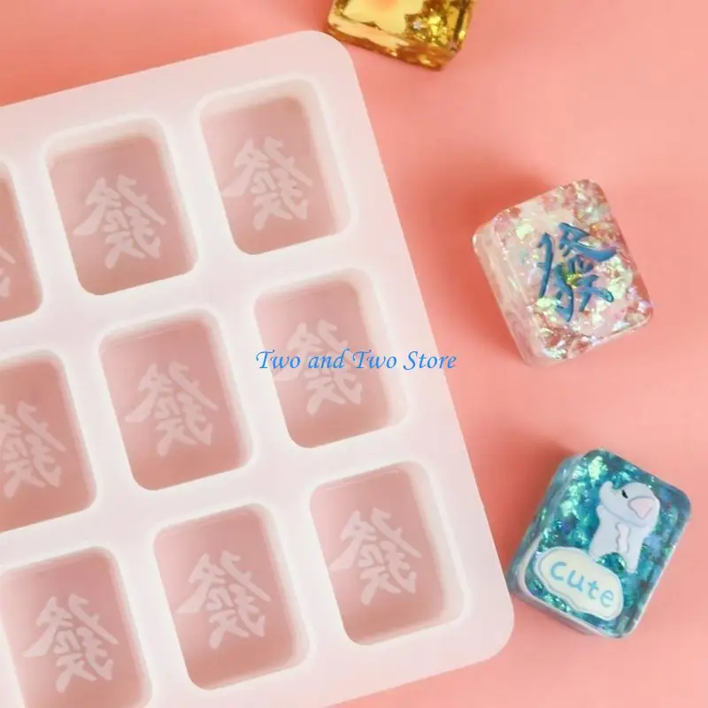 HX6F Practical Drop Mahjong Mold Unique Mahjong Pendants Creating Silicone Mold