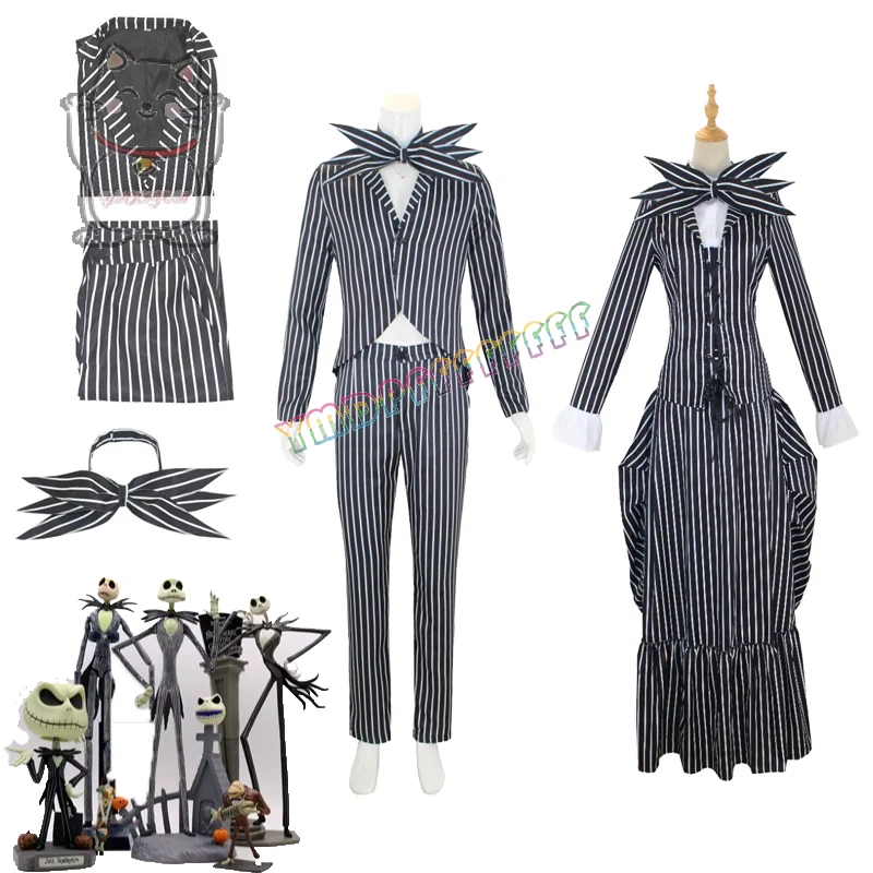 

Movie horror film Christmas Eve scary skeleton Jack Sally Cosplay costume Christmas Eve Halloween Carnival performance costume