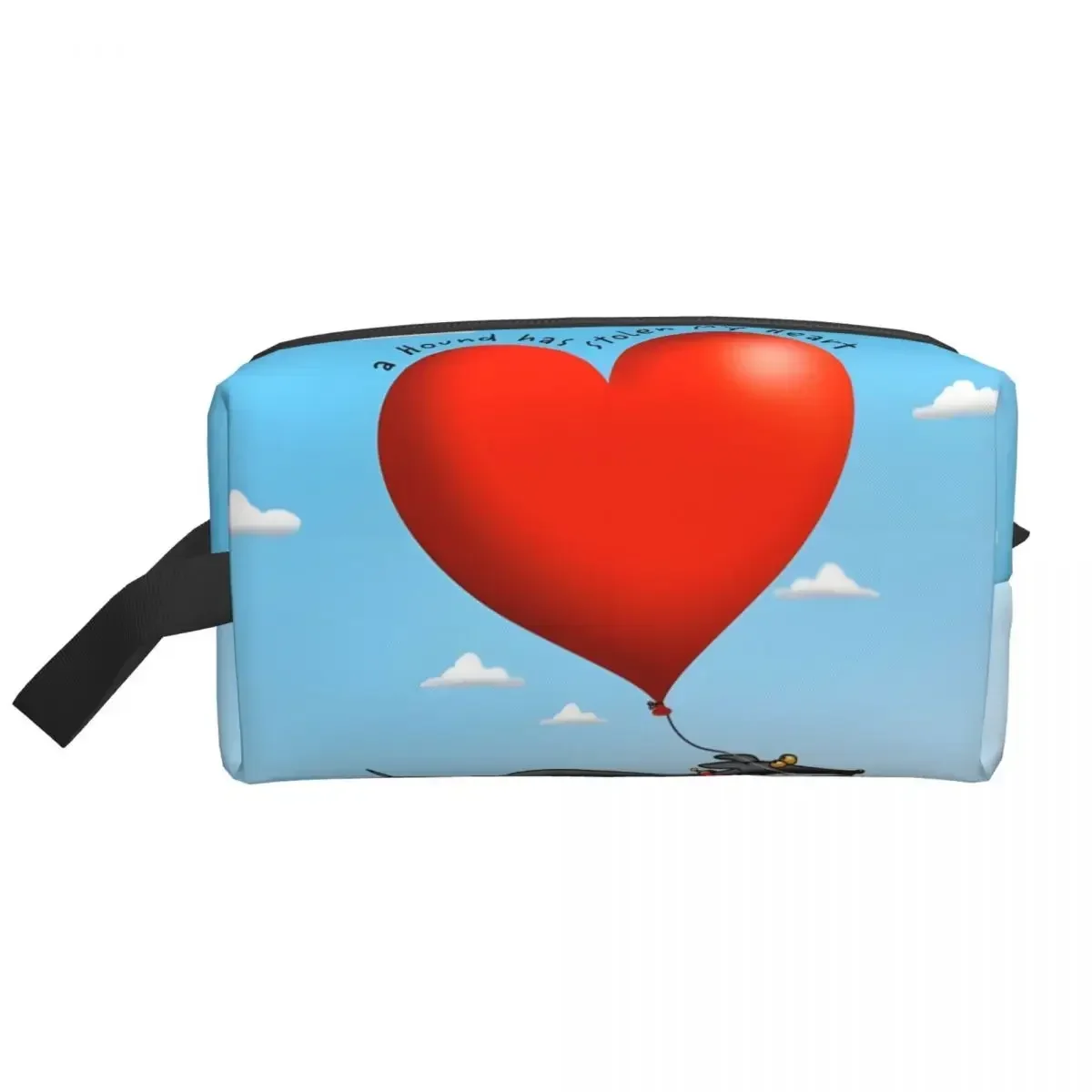 

Custom Stolen Heart Black Hound Makeup Bag for Women Travel Cosmetic OrganizerGreyhound Dog Sighthound Storage Toiletry Bags