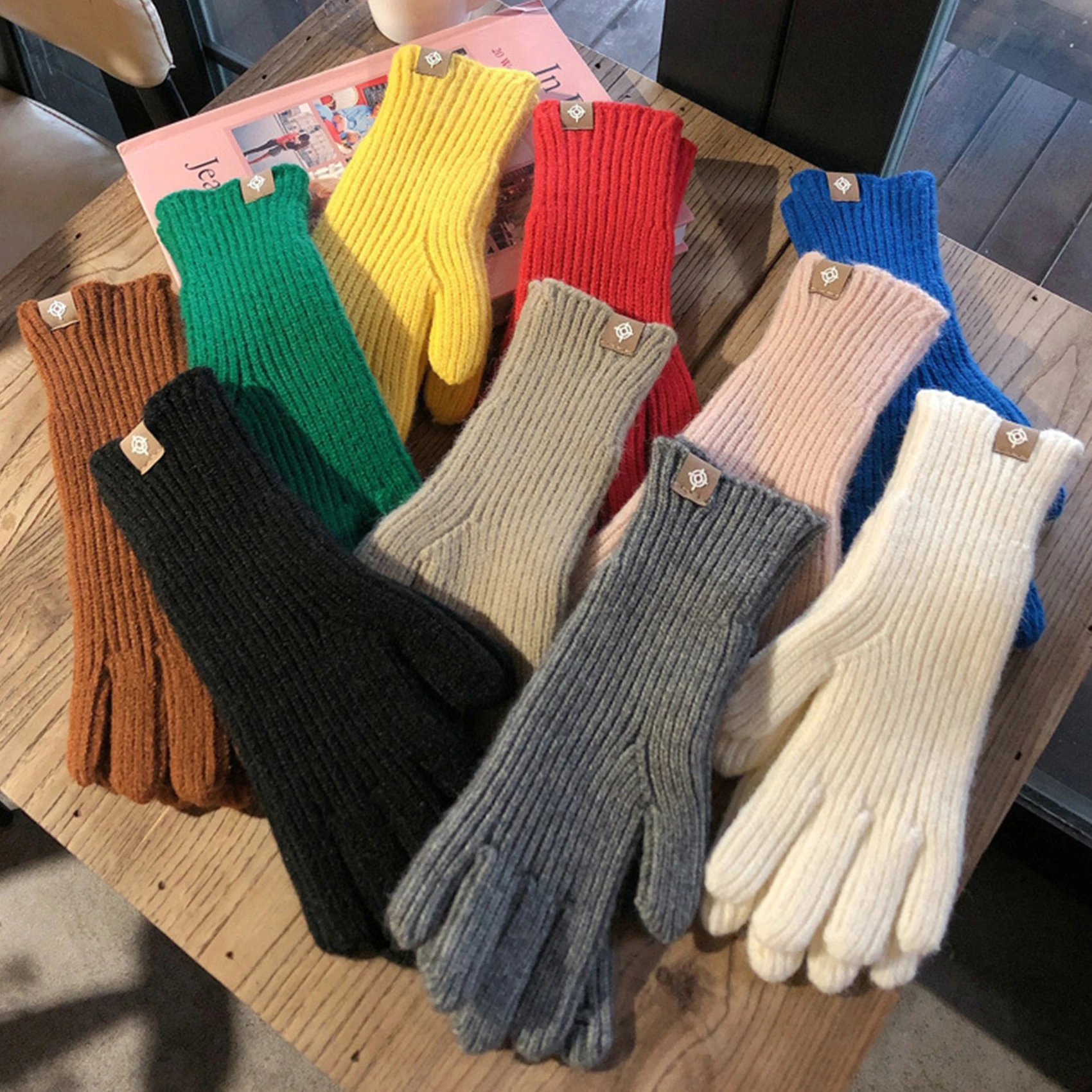 Gants d'optique tricotés en laine sans doigts pour hommes et femmes, mitaines mignonnes, écran tactile, chaud, équitation, randonnée, froid, extérieur, hiver