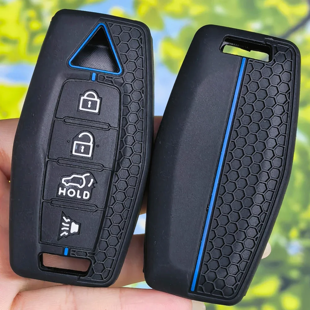 Honeycomb Texture Non‑Slip Silicone Key Fob Cover For Mitsubishi Outlander 2022 2023 2024 Keyless Remote Car Accessories