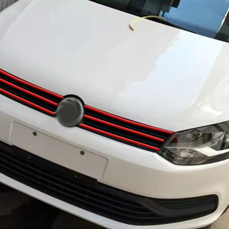 Red Car Stickers Reflective Strips Front Hood Grille Mouldings Auto Accessories Decoration for VW Golf 6 7 Auto Accessories