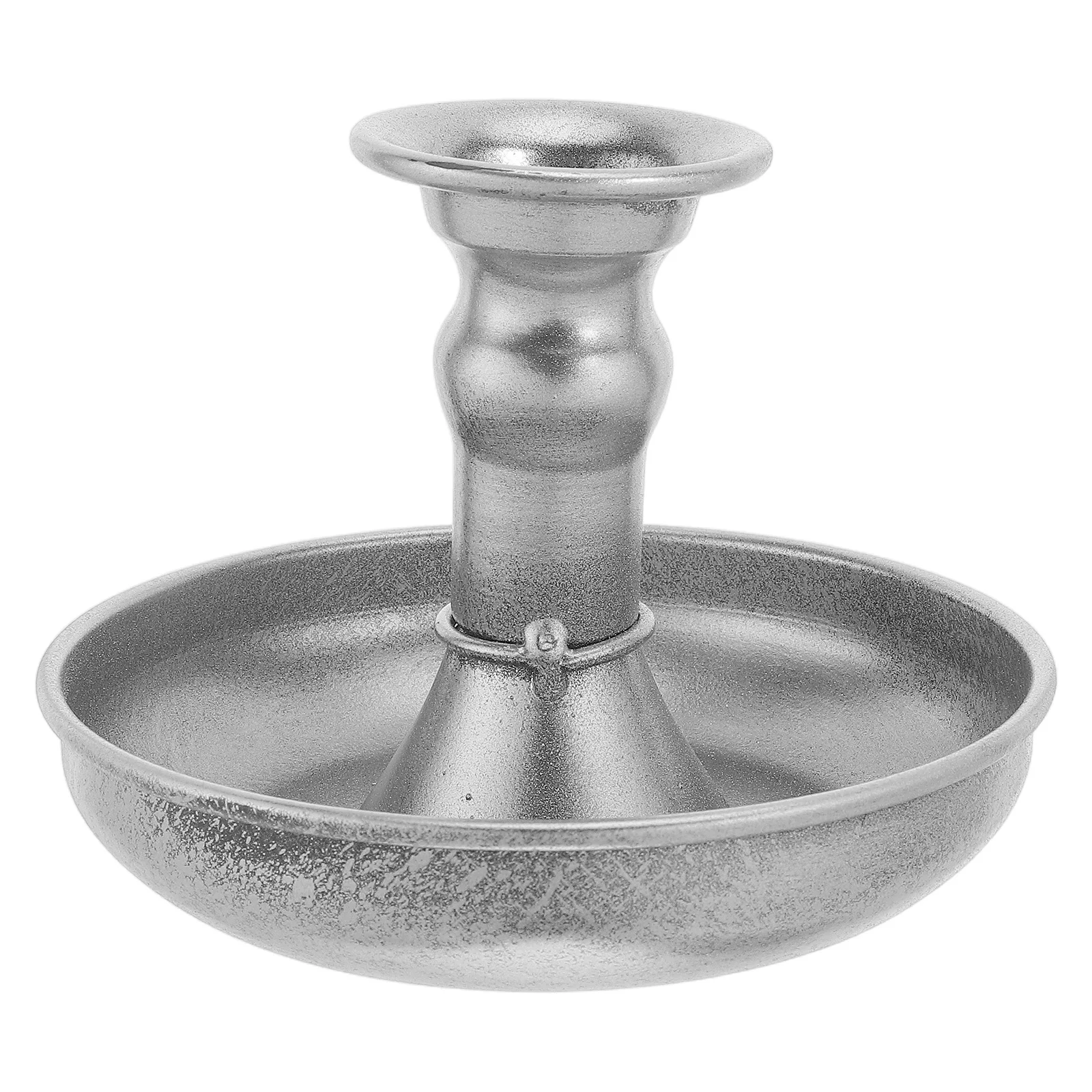 

Metal Tapered Retro Candlestick Holder Rustic Farmhouse Style Table Holder Silver Dinner Stand Decorative