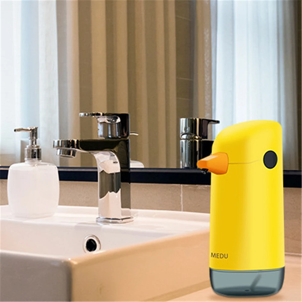 Yellow Duck-shaped Children Auto Foam Soap Dispenser Home Infrared Sensor Liquid Soap Dispenser Touchless Smart Hand Washer